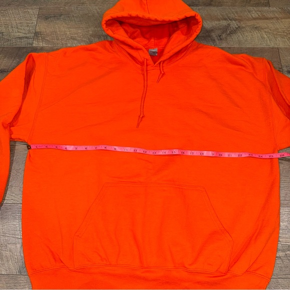 Gildan Men's Solid Orange Hoodie - Picture 5 of 7